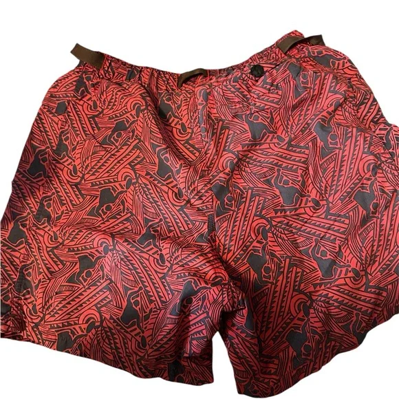 RARE Patagonia Men's River Shorts Size Medium Red Aztec Liner Belted VTG 51884 - Picture 2 of 2